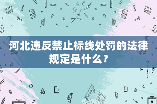 河北違反禁止標線處罰的法律規定是什么？