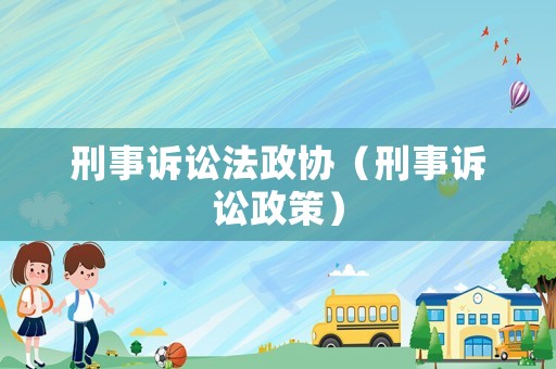 刑事訴訟法政協（刑事訴訟政策）
