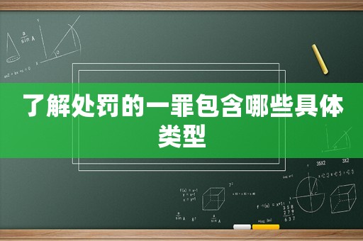 了解處罰的一罪包含哪些具體類型