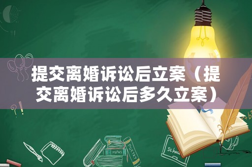 提交離婚訴訟后立案（提交離婚訴訟后多久立案）