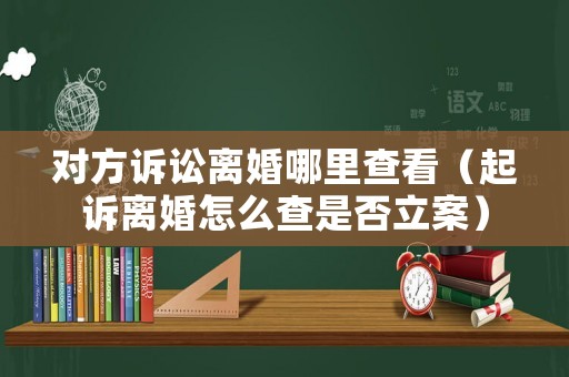 對方訴訟離婚哪里查看（起訴離婚怎么查是否立案）