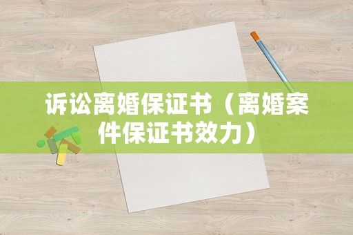 訴訟離婚保證書（離婚案件保證書效力）