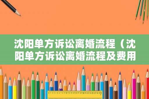 沈陽單方訴訟離婚流程（沈陽單方訴訟離婚流程及費用）
