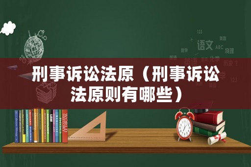 刑事訴訟法原（刑事訴訟法原則有哪些）