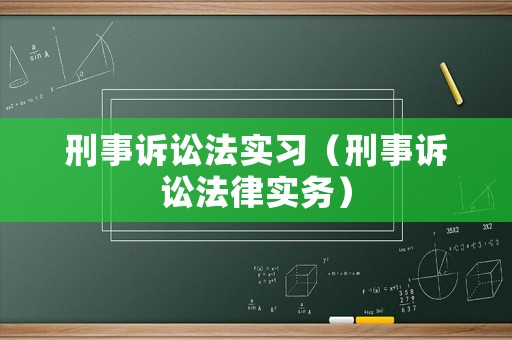刑事訴訟法實(shí)習(xí)（刑事訴訟法律實(shí)務(wù)）