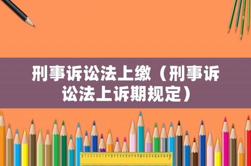 刑事訴訟法上繳（刑事訴訟法上訴期規定）
