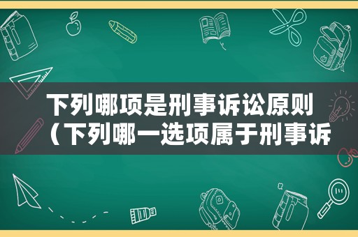 下列哪項是刑事訴訟原則（下列哪一選項屬于刑事訴訟中）