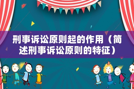 刑事訴訟原則起的作用（簡述刑事訴訟原則的特征）
