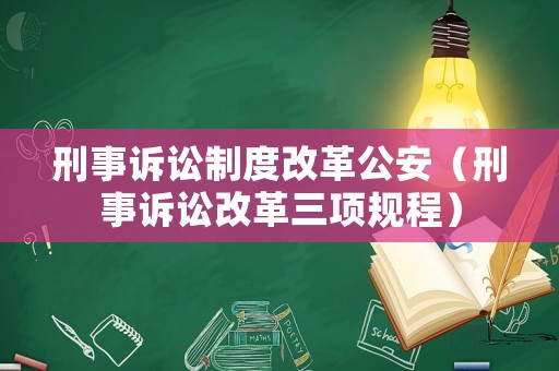 刑事訴訟制度改革公安（刑事訴訟改革三項規(guī)程）