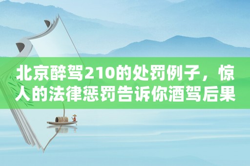 北京醉駕210的處罰例子，驚人的法律懲罰告訴你酒駕后果