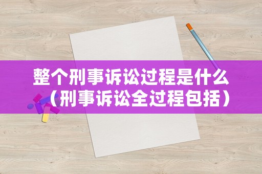 整個刑事訴訟過程是什么（刑事訴訟全過程包括）