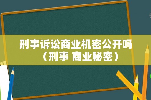 刑事訴訟商業機密公開嗎（刑事 商業秘密）