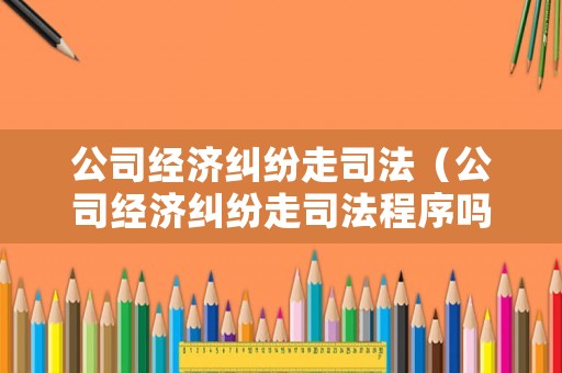 公司經濟糾紛走司法（公司經濟糾紛走司法程序嗎）