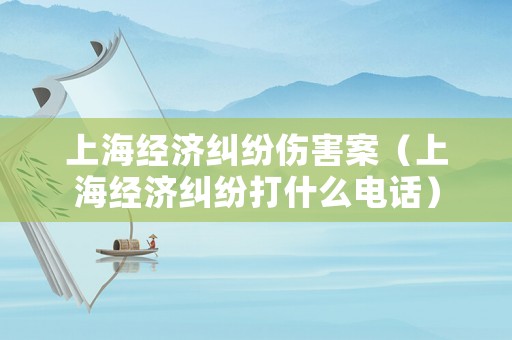 上海經濟糾紛傷害案（上海經濟糾紛打什么電話）
