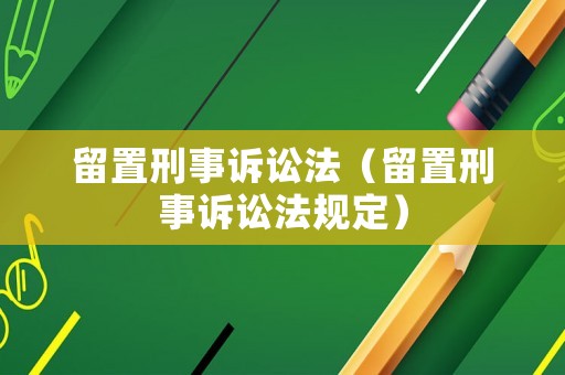 留置刑事訴訟法（留置刑事訴訟法規定）