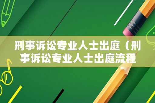 刑事訴訟專業人士出庭（刑事訴訟專業人士出庭流程）