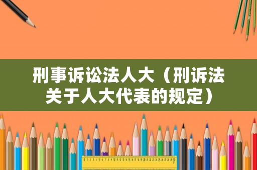刑事訴訟法人大（刑訴法關于人大代表的規定）