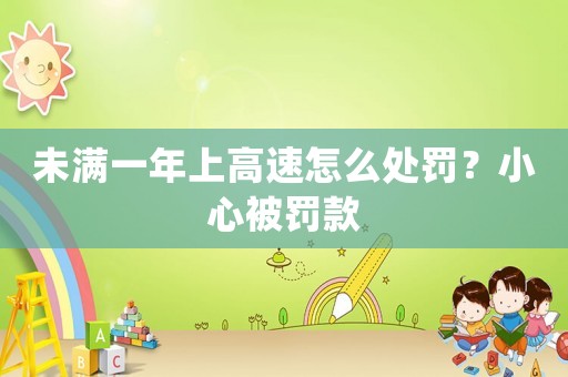未滿一年上高速怎么處罰？小心被罰款