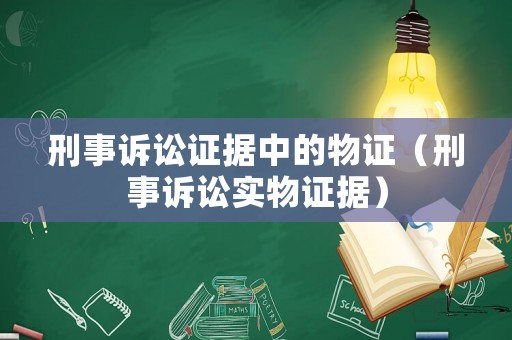 刑事訴訟證據(jù)中的物證（刑事訴訟實(shí)物證據(jù)）