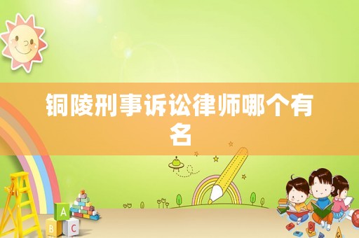銅陵刑事訴訟律師哪個有名