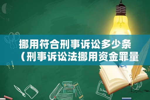 挪用符合刑事訴訟多少條（刑事訴訟法挪用資金罪量刑標準）