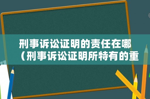 刑事訴訟證明的責(zé)任在哪（刑事訴訟證明所特有的重要原則）