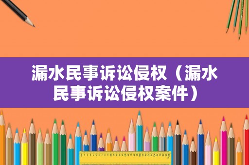 漏水民事訴訟侵權（漏水民事訴訟侵權案件）