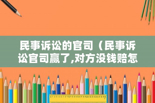 民事訴訟的官司（民事訴訟官司贏了,對方沒錢賠怎么辦）