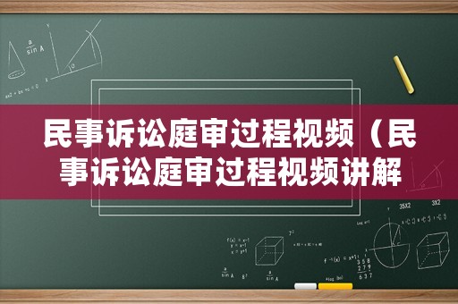 民事訴訟庭審過程視頻（民事訴訟庭審過程視頻講解）