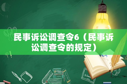 民事訴訟調查令6（民事訴訟調查令的規定）