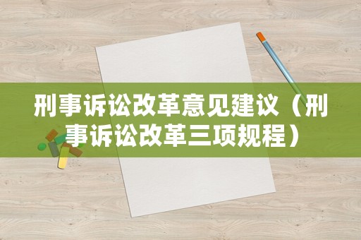 刑事訴訟改革意見建議（刑事訴訟改革三項規程）