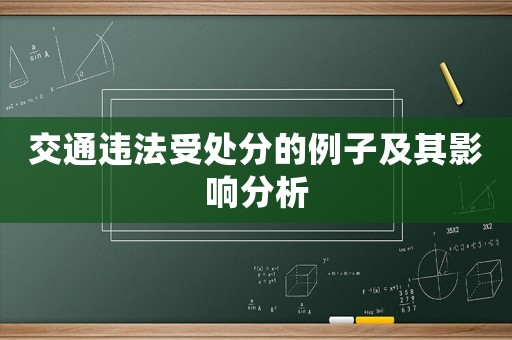 交通違法受處分的例子及其影響分析