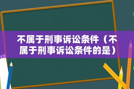 不屬于刑事訴訟條件（不屬于刑事訴訟條件的是）