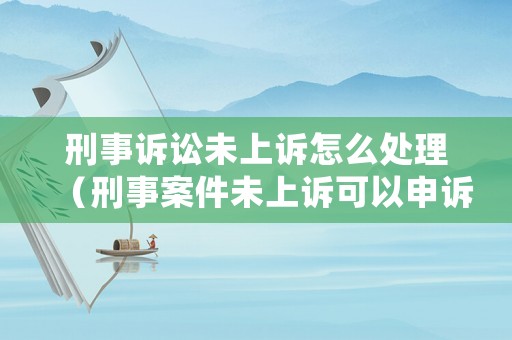 刑事訴訟未上訴怎么處理（刑事案件未上訴可以申訴嗎）