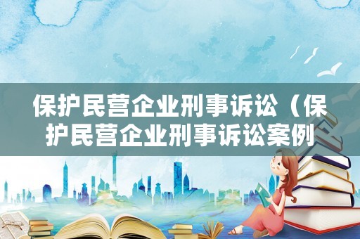 保護民營企業刑事訴訟（保護民營企業刑事訴訟案例）
