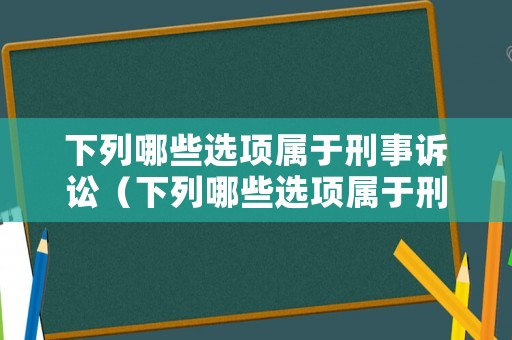 下列哪些選項屬于刑事訴訟（下列哪些選項屬于刑事訴訟的證明對象）