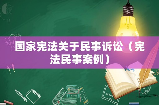國家憲法關于民事訴訟（憲法民事案例）