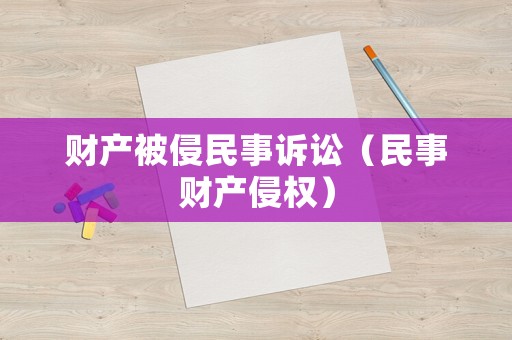 財產被侵民事訴訟（民事財產侵權）