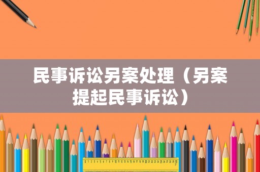 民事訴訟另案處理（另案提起民事訴訟）