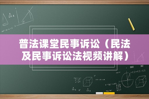 普法課堂民事訴訟（民法及民事訴訟法視頻講解）