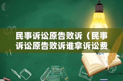 民事訴訟原告敗訴（民事訴訟原告敗訴誰拿訴訟費）