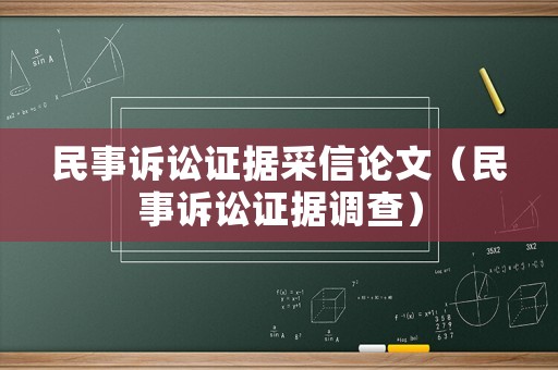 民事訴訟證據采信論文（民事訴訟證據調查）