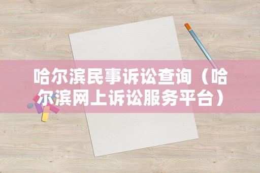 哈爾濱民事訴訟查詢（哈爾濱網(wǎng)上訴訟服務(wù)平臺(tái)）