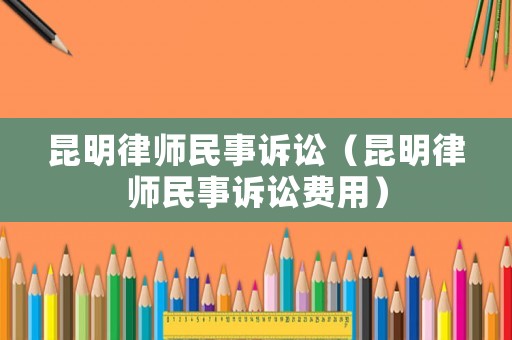 昆明律師民事訴訟（昆明律師民事訴訟費用）