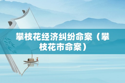 攀枝花經濟糾紛命案（攀枝花市命案）