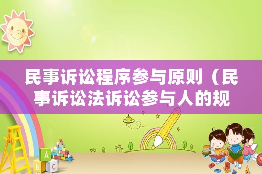民事訴訟程序參與原則（民事訴訟法訴訟參與人的規定）