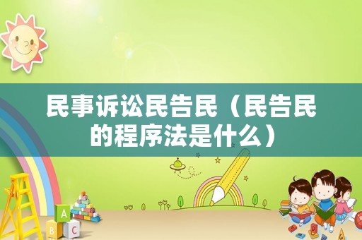 民事訴訟民告民（民告民的程序法是什么）