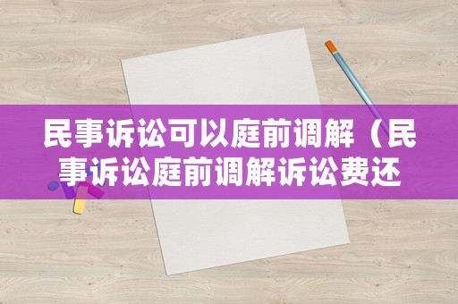民事訴訟可以庭前調(diào)解（民事訴訟庭前調(diào)解訴訟費(fèi)還退嗎）