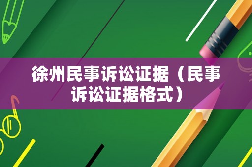 徐州民事訴訟證據（民事訴訟證據格式）