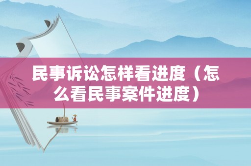 民事訴訟怎樣看進度（怎么看民事案件進度）